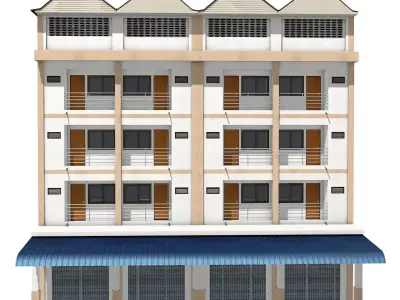 Townhouse apartment building 3D model