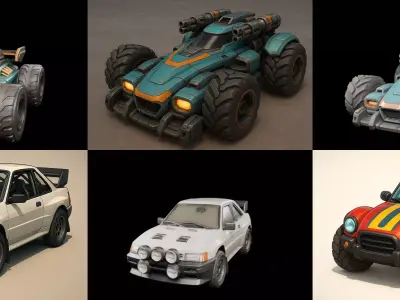 Gt one Car bundle 13 pack 100 glb 3D model