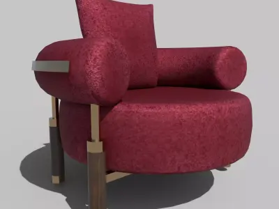 Modern Armchair Low-poly 3D model