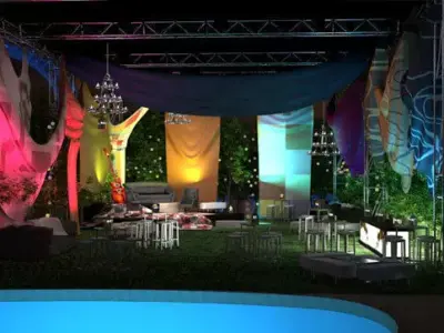 Event with fabric decoration 3D model