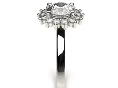 Round diamond engagement ring diana setting 3D print model