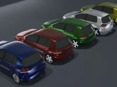 Hatchback Car Generic Low-poly 3D model