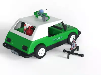 Classic Police Car Low-poly 3D model