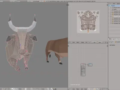 Lowpoly Bull in low polygonal style Low-poly 3D model