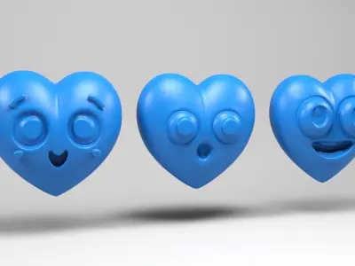 Funny hearts 3D print model