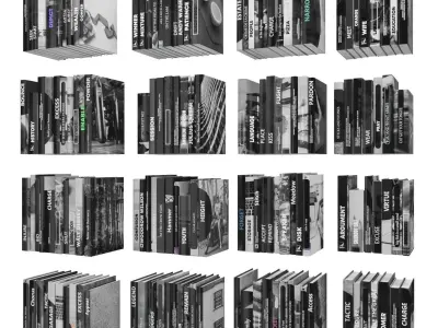 Books 150 pieces 3-9-3 Low-poly 3D model