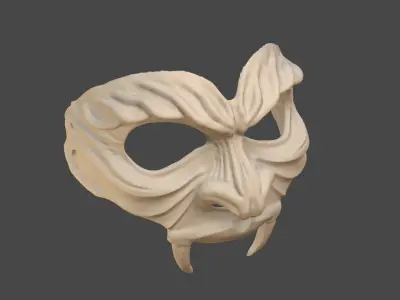 Oni Mask 13 Demon Half Face 3D print model