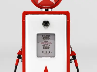 Retro Gas Station Pump 02 3D model