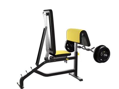 Preacher Curl Bench Low-poly 3D model