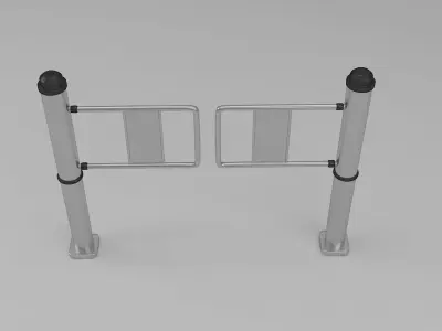 Barriers 4 pair of metal gates 3D model