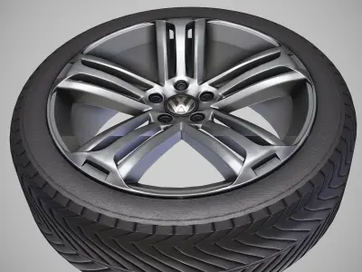 Volkswagen Scirocco R 2010 Wheel  Low-poly 3D model