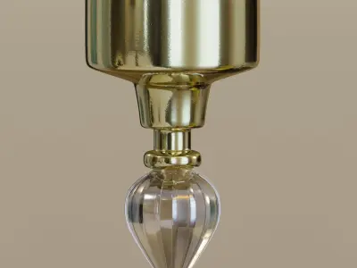 Floral Tulip Chandelier 3D model