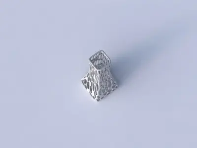 Vase squeezed rectangle with twisted organic lattice 3D print model