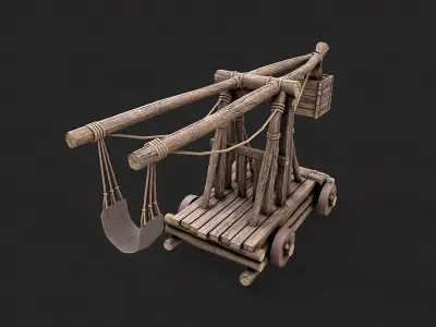 Medieval Siege Catapult 2 Low-poly 3D model