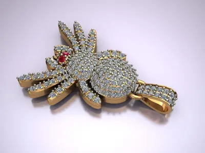 Spider Diamond Pendant 3D print model