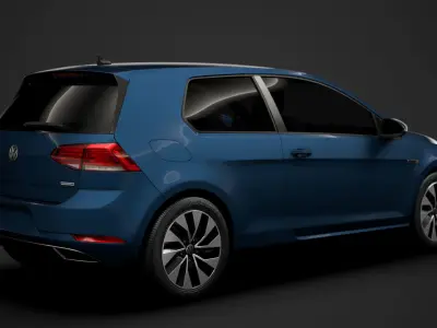 VW Golf TGI Bluemotion 3door Typ5G 2019 3D model
