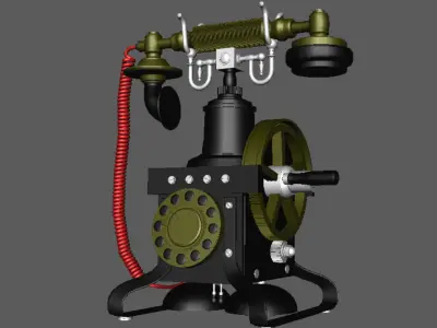 STEAMPUNK PHONE  Free low-poly 3D model