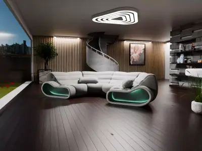 Visualization of the interior of the house 3D model