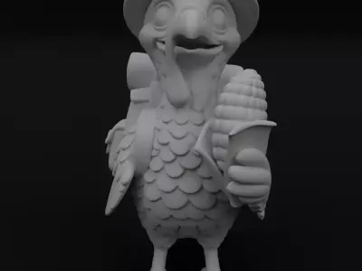 Turkey the Traveler Cute Thanksgiving day figurine for 3D print 3D print model
