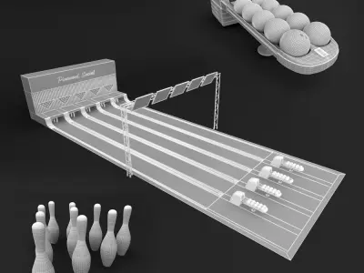 Bowling game 3D model