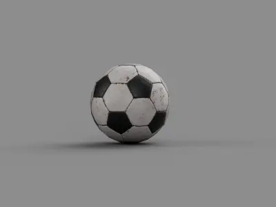 Worn out soccer football ball - Game Ready Low-poly 3D model
