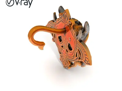 Gargoyle Door Knocker D Model Pack Low-poly 3D model