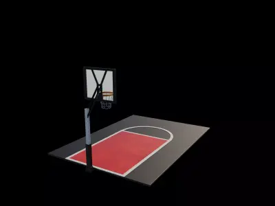 outdoor basketball court 3D model