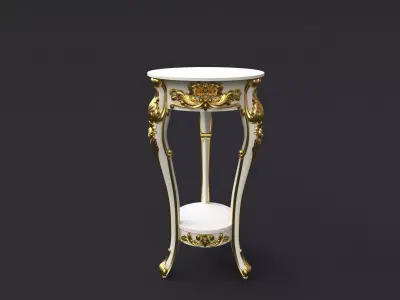 VASE STAND WITH FLOWERS 3D model