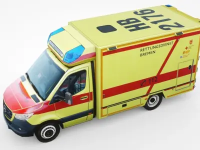 Mercedes-Benz Sprinter Paramedics Low-poly 3D model