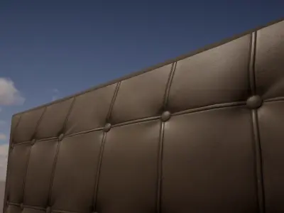 Modular Leather Cafe Diner Booth Couch Seat - 4K PBR Low-poly 3D model