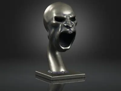 human head modern sculpture 3d print model 81 3D print model