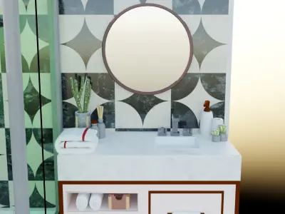 Isometric Bathroom Low poly Low-poly 3D model
