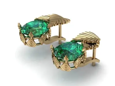 Earrings leaves 3D print model