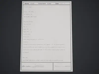 Police Documents - PBR Texture Low-poly 3D model