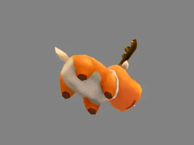 Cartoon Elk - runny deer Low-poly 3D model