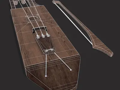 Nordic Tagelharpa instrument  Low-poly 3D model