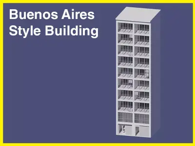 Buenos Aires Style Building 4 3D model
