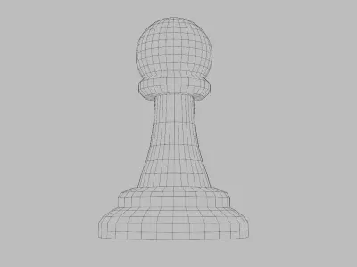 Low poly glass chess pawn Low-poly 3D model