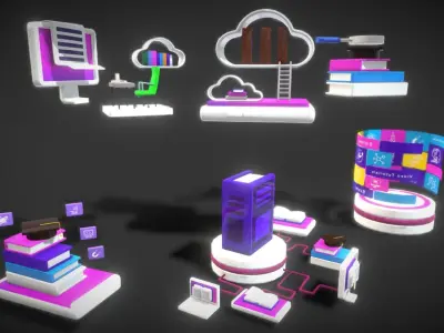 3D Button Collections9 Low-poly 3D model