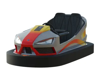 Bumper Car Grey  Low-poly 3D model