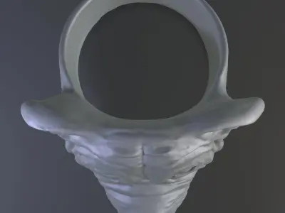 Ring with dog face 3D print model