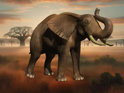 Elephant model Low-poly 3D model purchase