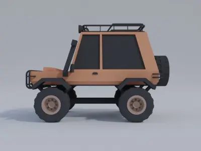 Low-poly car model off road vehicle Low-poly 3D model