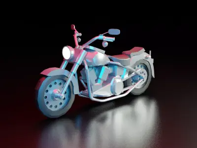 Lowpoly Motorcycle Low-poly 3D model
