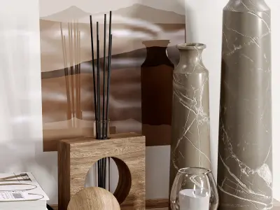 Set decorative 002 Low-poly 3D model