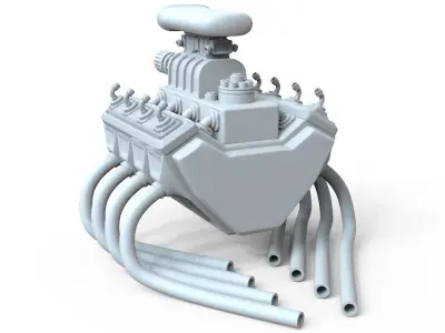 Car Engine 8 Cylinders 3D print model