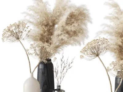 Bouquet with dry composition 3D model