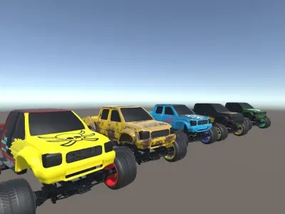  Low Poly Monster Turks pack-2 Low-poly 3D model