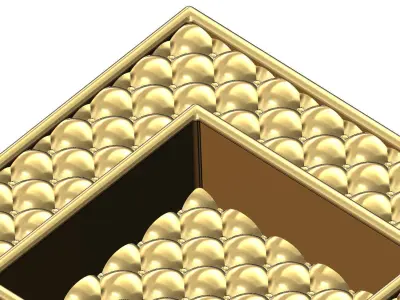 Square leather furniture capitone pattern ashtray bowl 3D print model