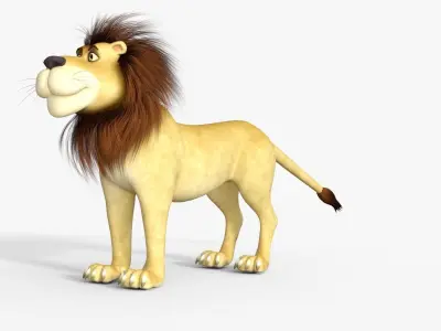 Cartoon Lion Rigged 3D model